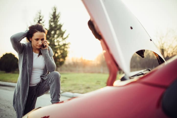 Lady in Car Accident